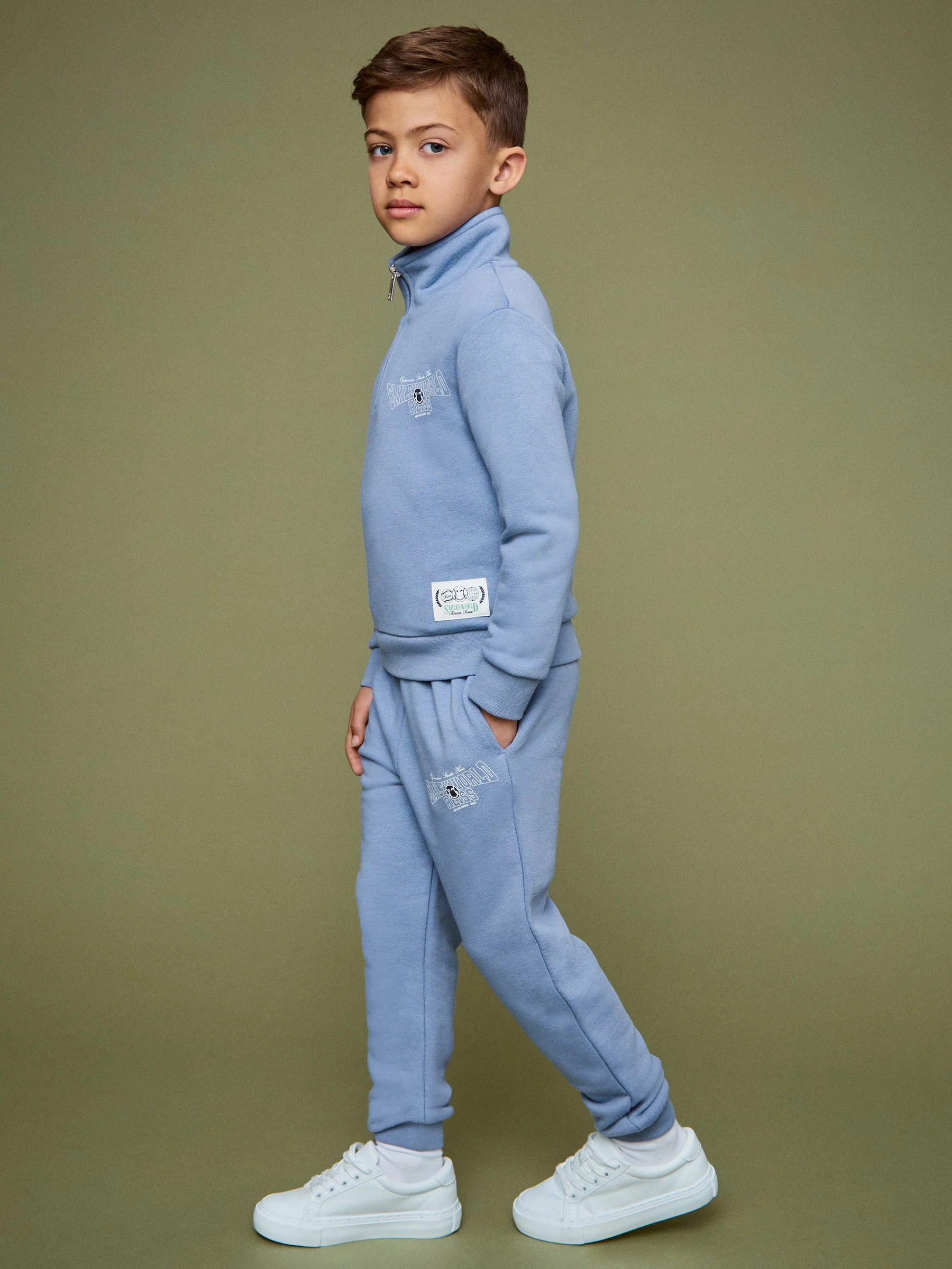 SmileyWorld | Reiss Cuffed Joggers Unisex Fit in Blue - Image 3