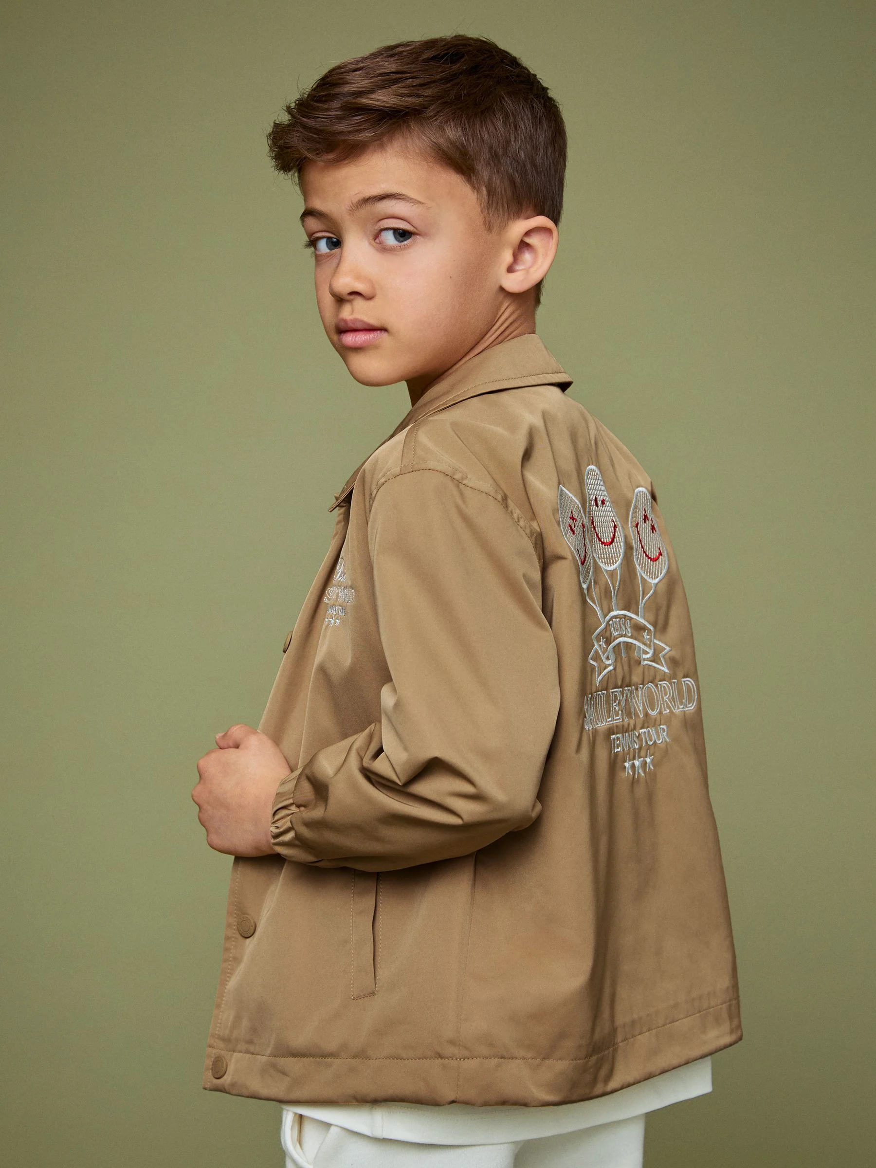 SmileyWorld | Reiss Harrington Jacket in Stone