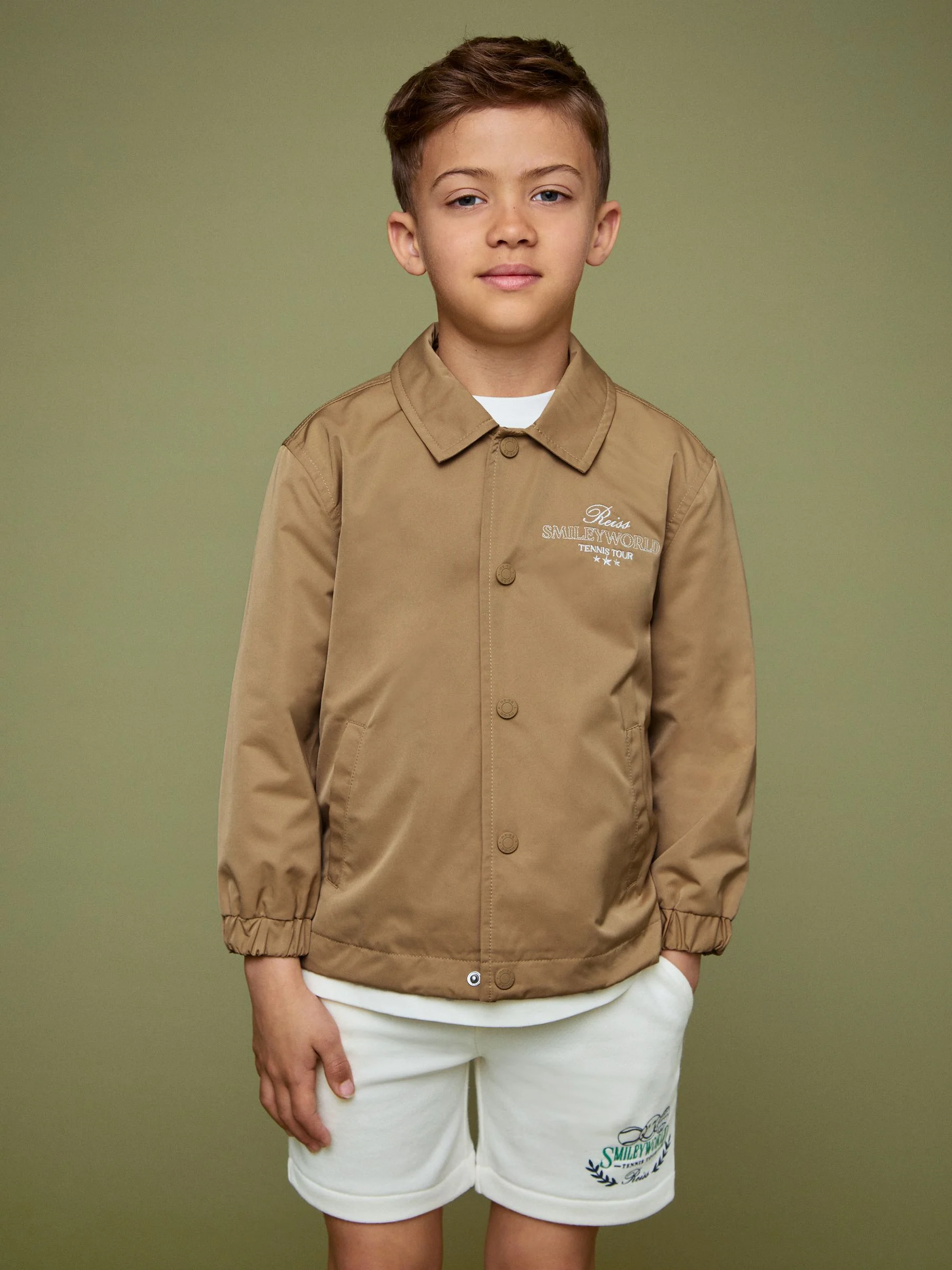 SmileyWorld | Reiss Harrington Jacket in Stone - Image 3