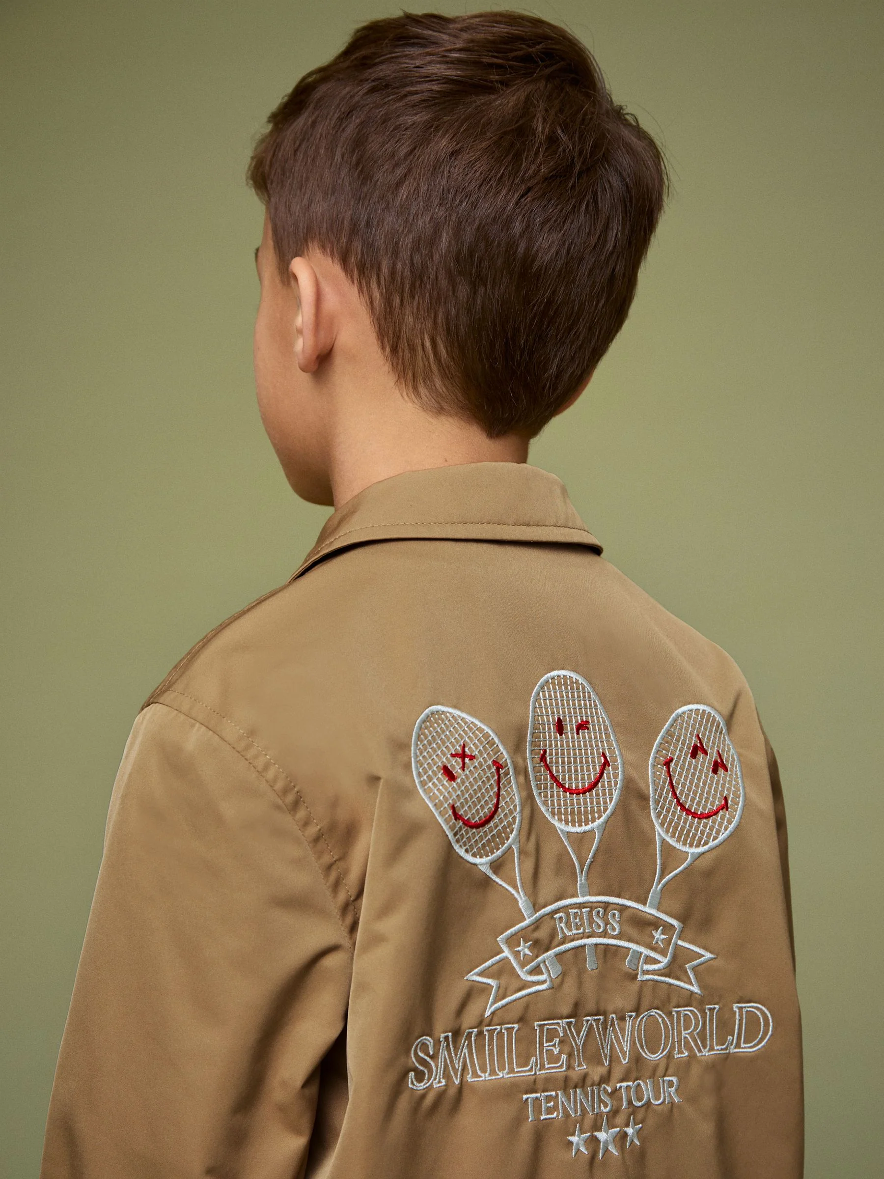 SmileyWorld | Reiss Harrington Jacket in Stone - Image 4