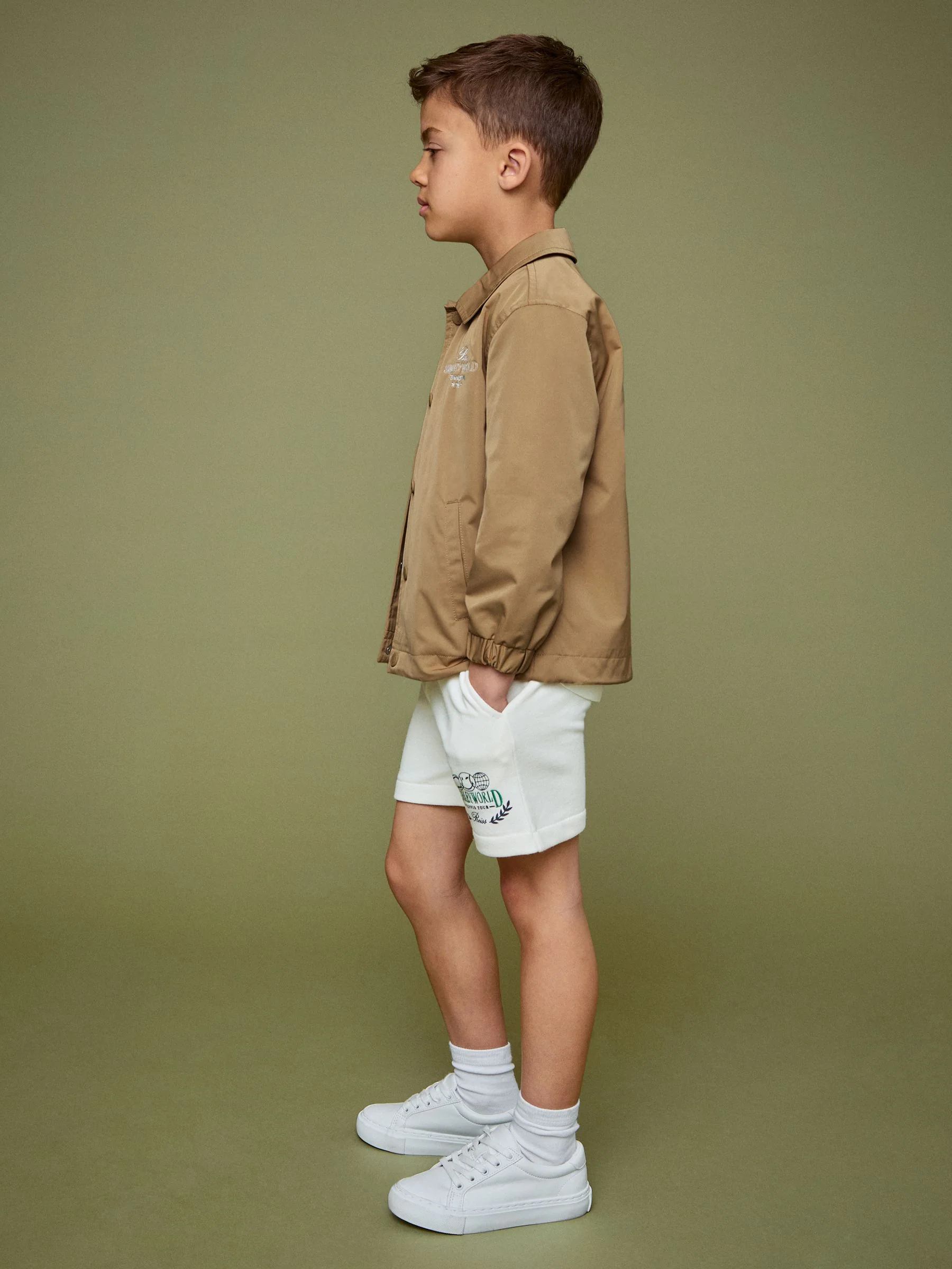 SmileyWorld | Reiss Harrington Jacket in Stone - Image 5