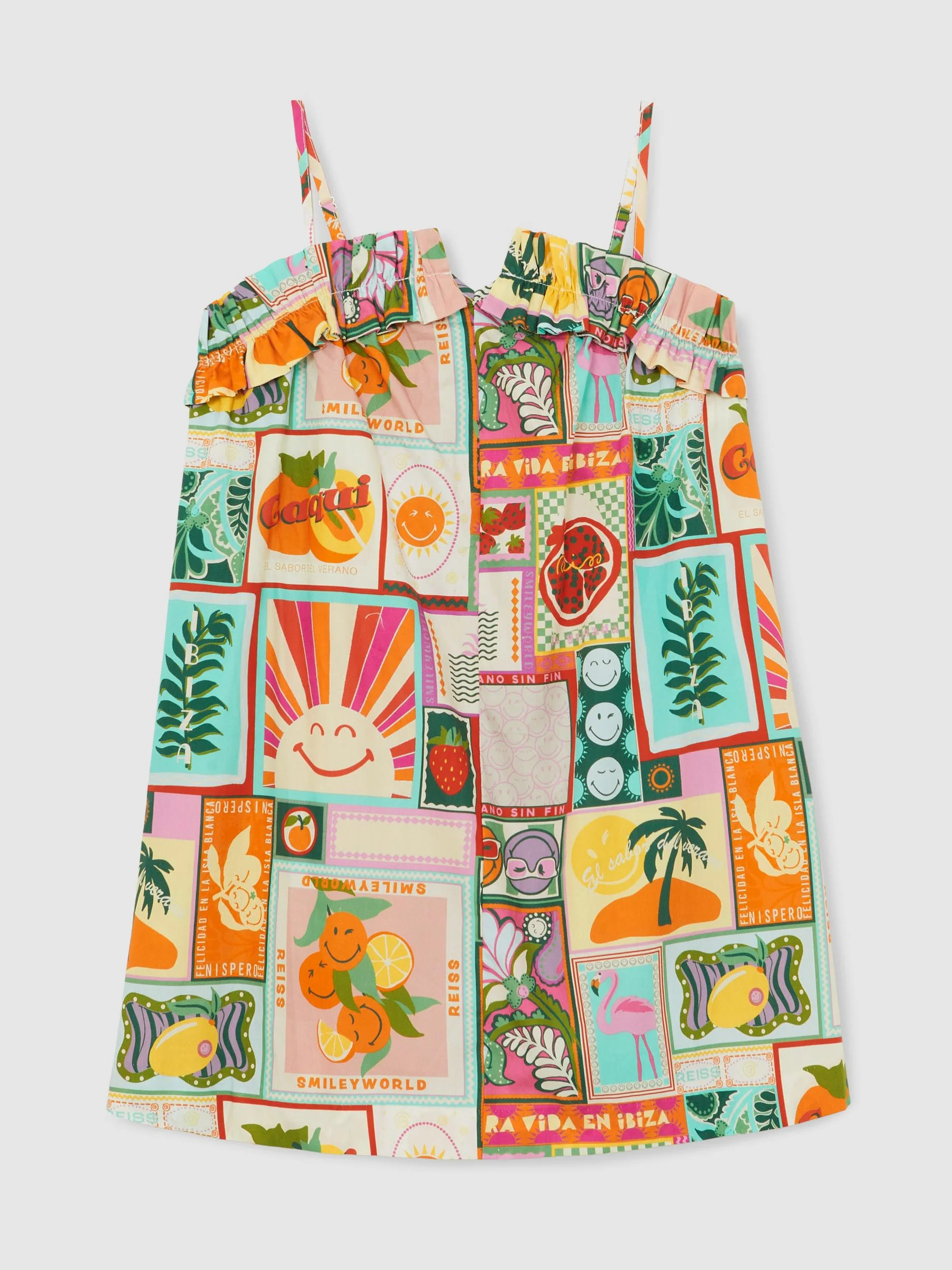 SmileyWorld | Reiss Motif-Print Dress in Multi - Image 5