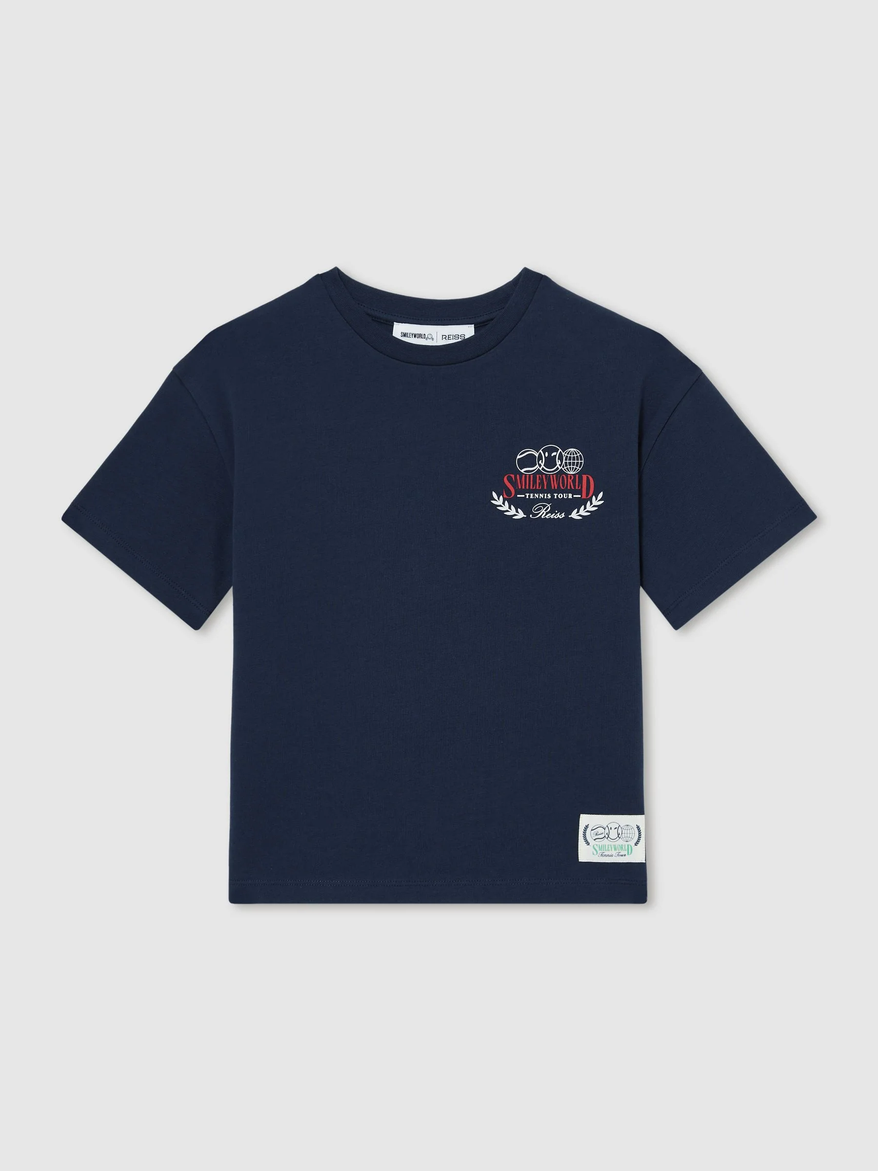SmileyWorld | Reiss Oversize T-Shirt in Navy - Image 5
