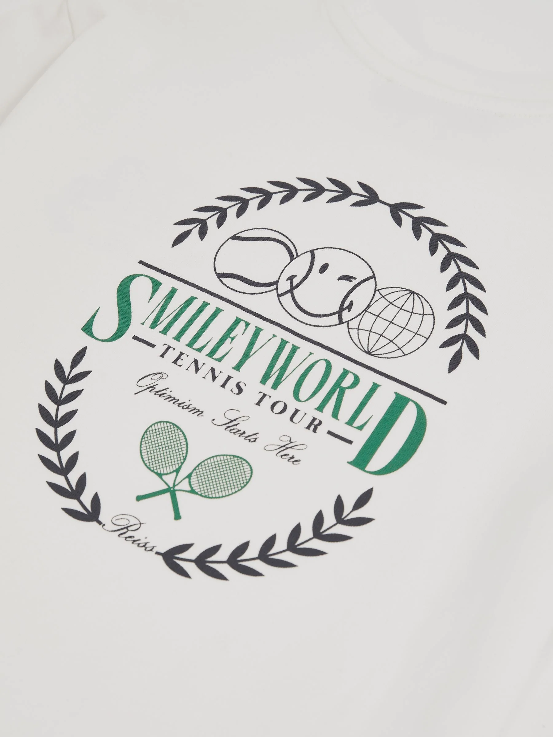 SmileyWorld | Reiss Oversize T-Shirt in White - Image 2