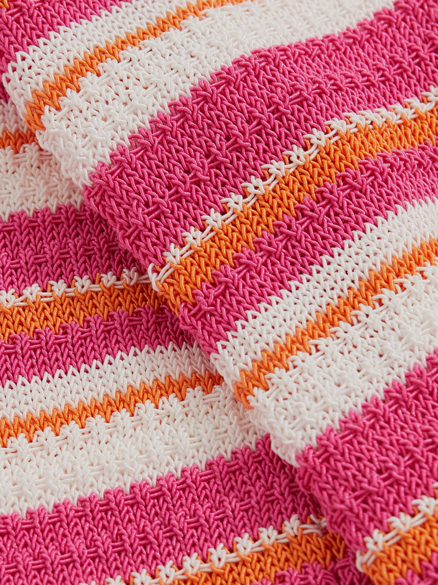 SmileyWorld | Reiss Stripe Knit Trousers in Pink - Image 2