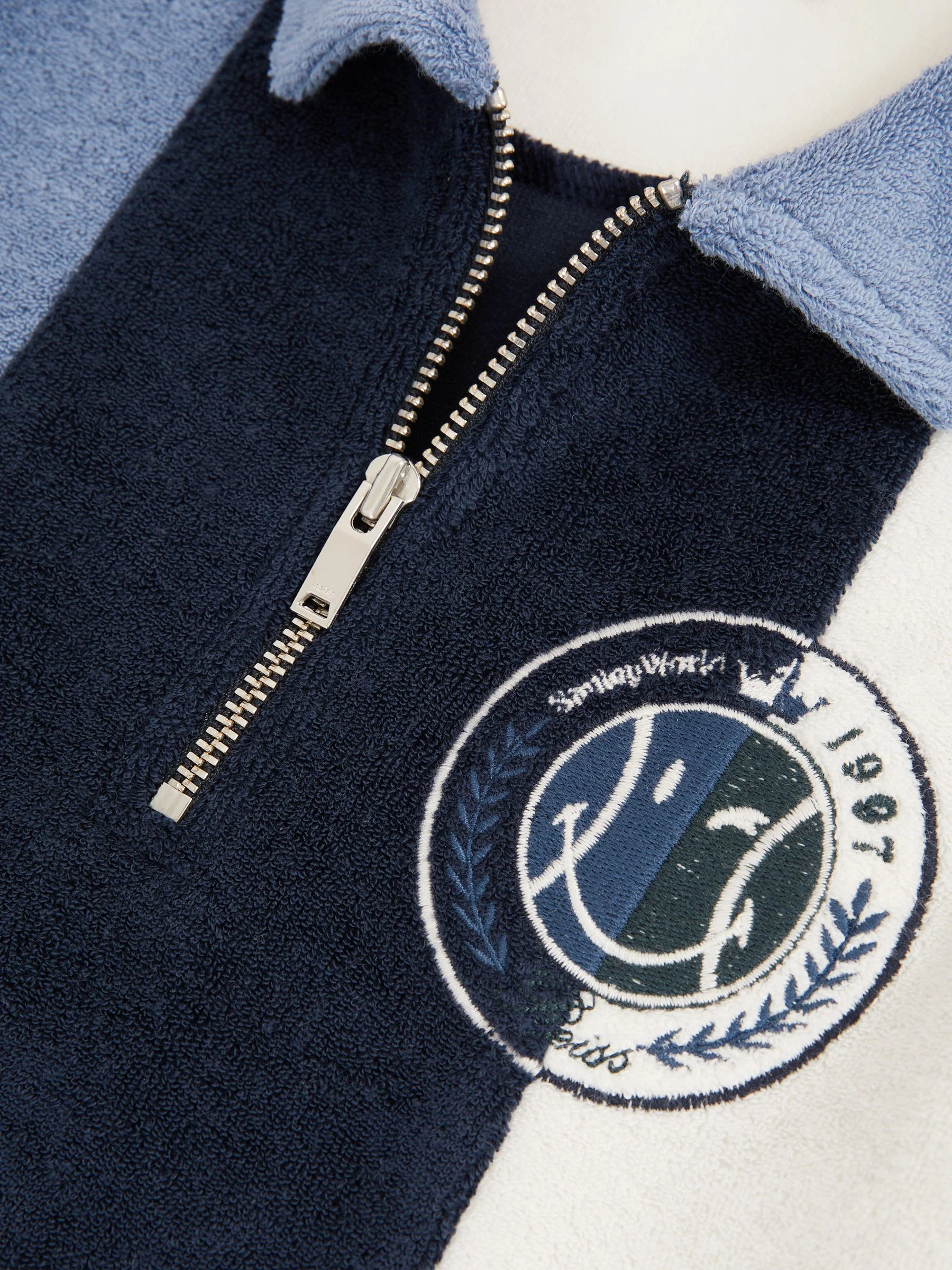 SmileyWorld | Reiss Towel Polo Shirt in Blue - Image 5