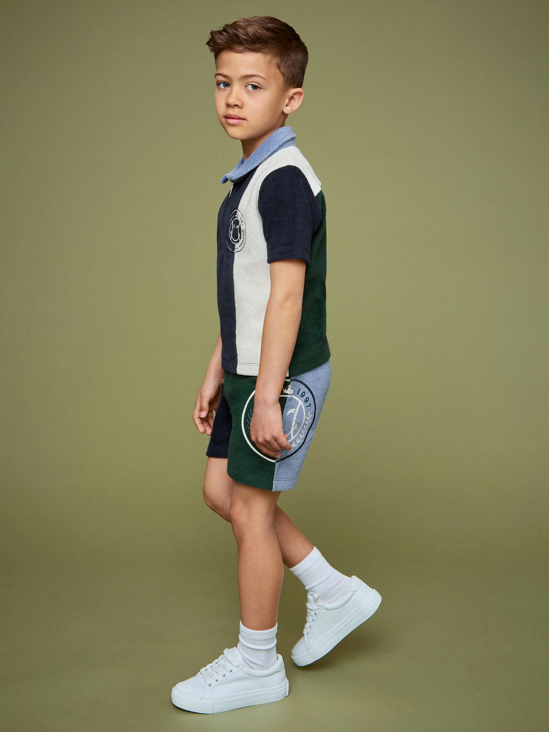 SmileyWorld | Reiss Towelling Shorts in Blue - Image 3