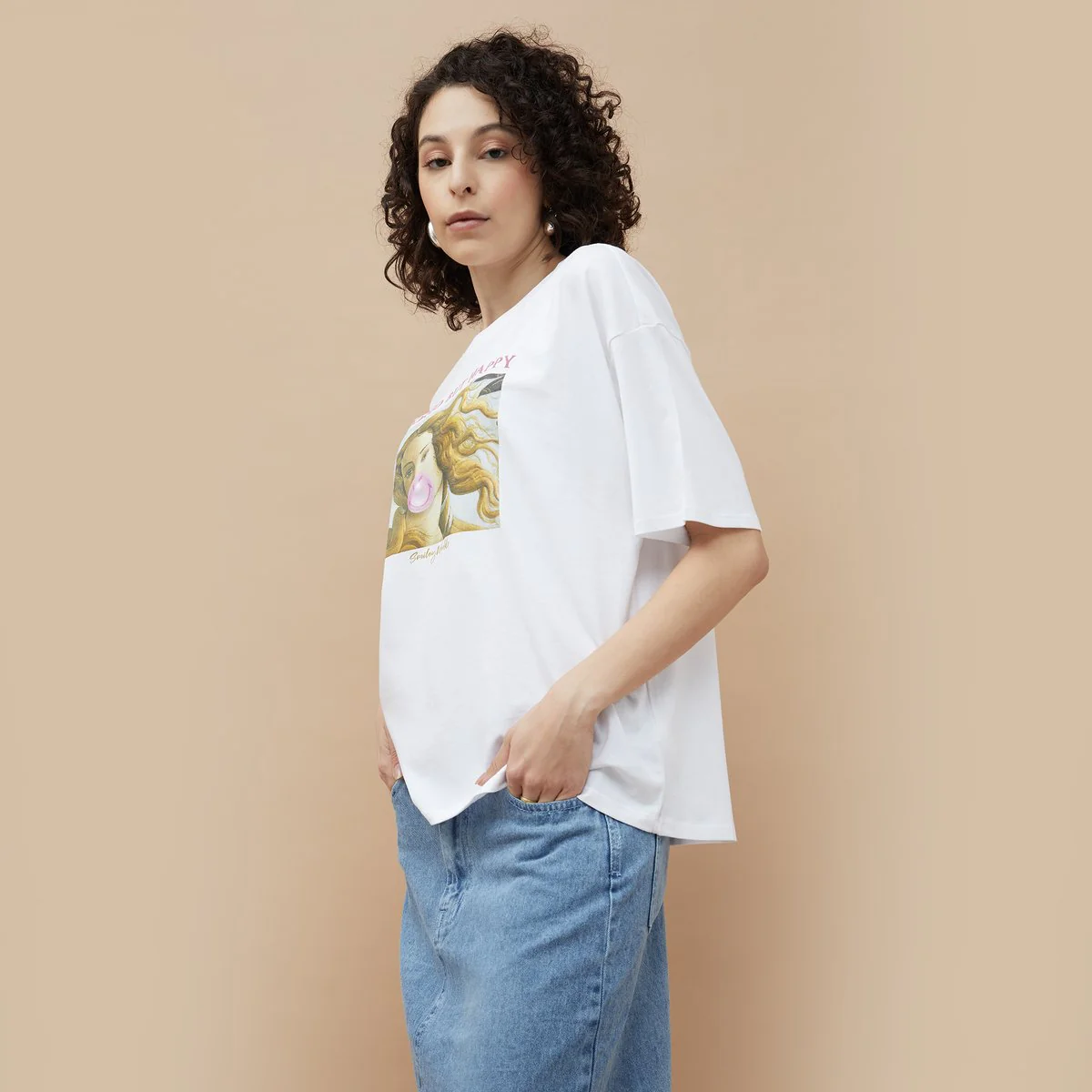 SmileyWorld Solid Printed Round Neck T-Shirt - Image 3