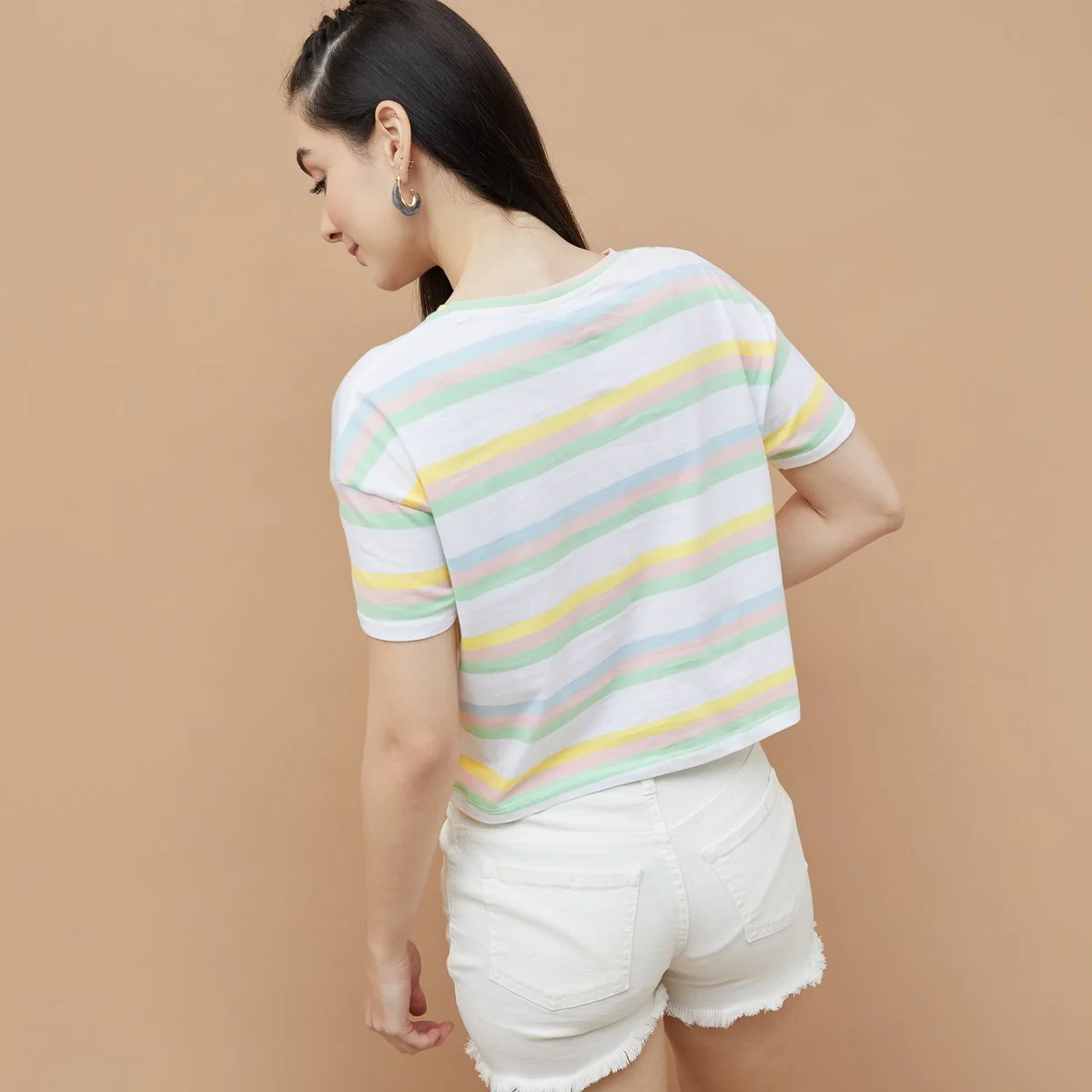 SmileyWorld Striped Crop T-Shirt - Image 6