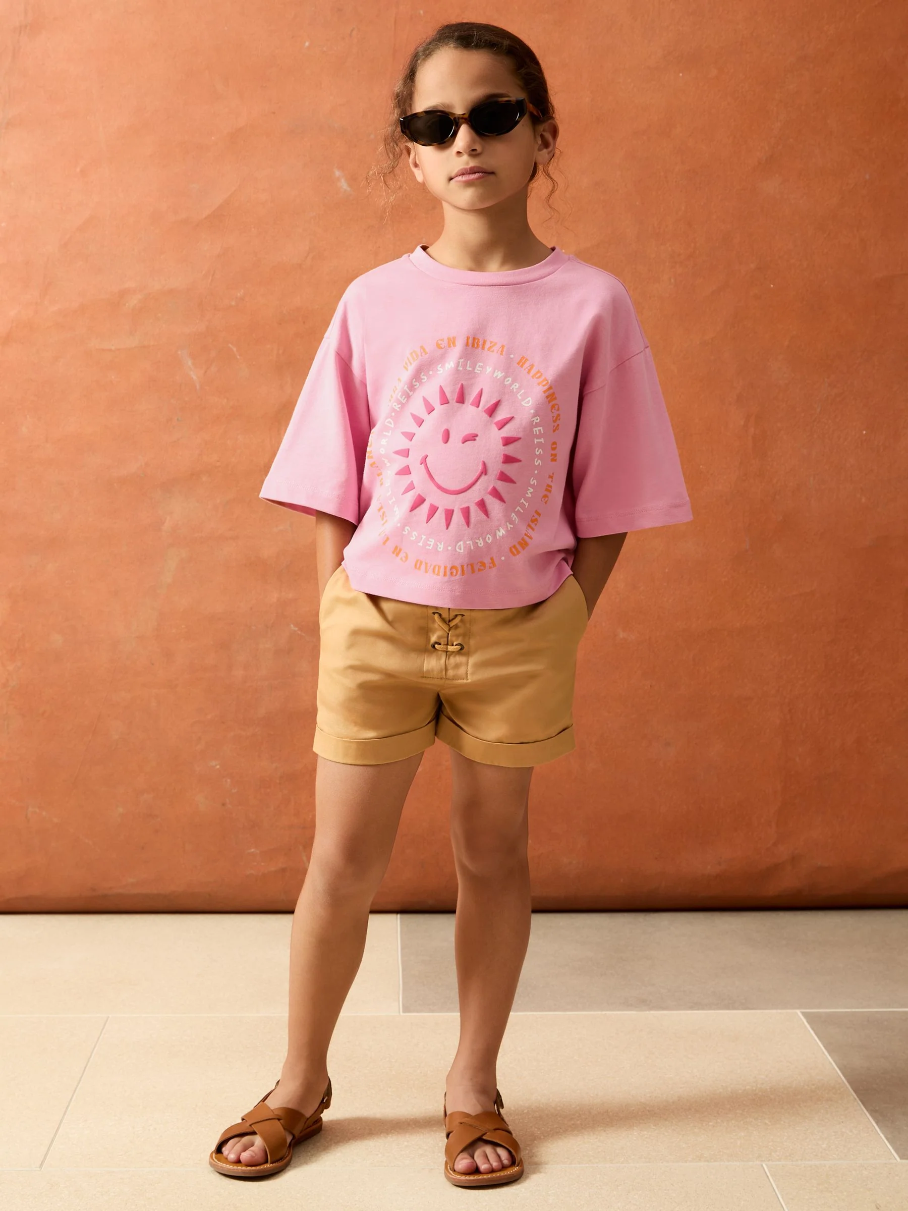 SmileyWorld | Sun-Print T-Shirt in Pink - Image 4
