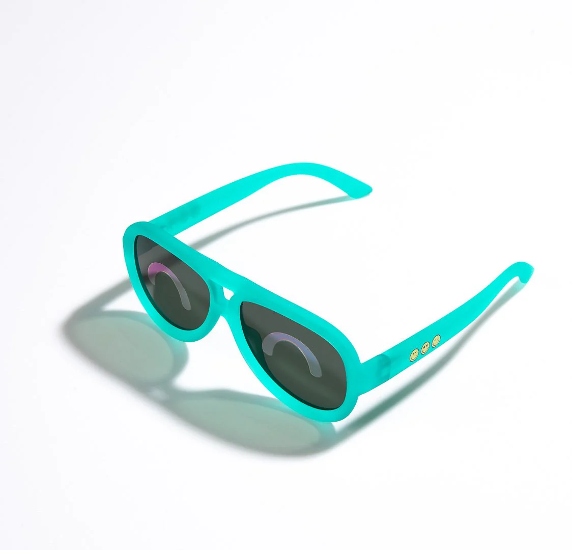 SmileyWorld Toddler Sunglasses Aviator Lake Green - Image 9