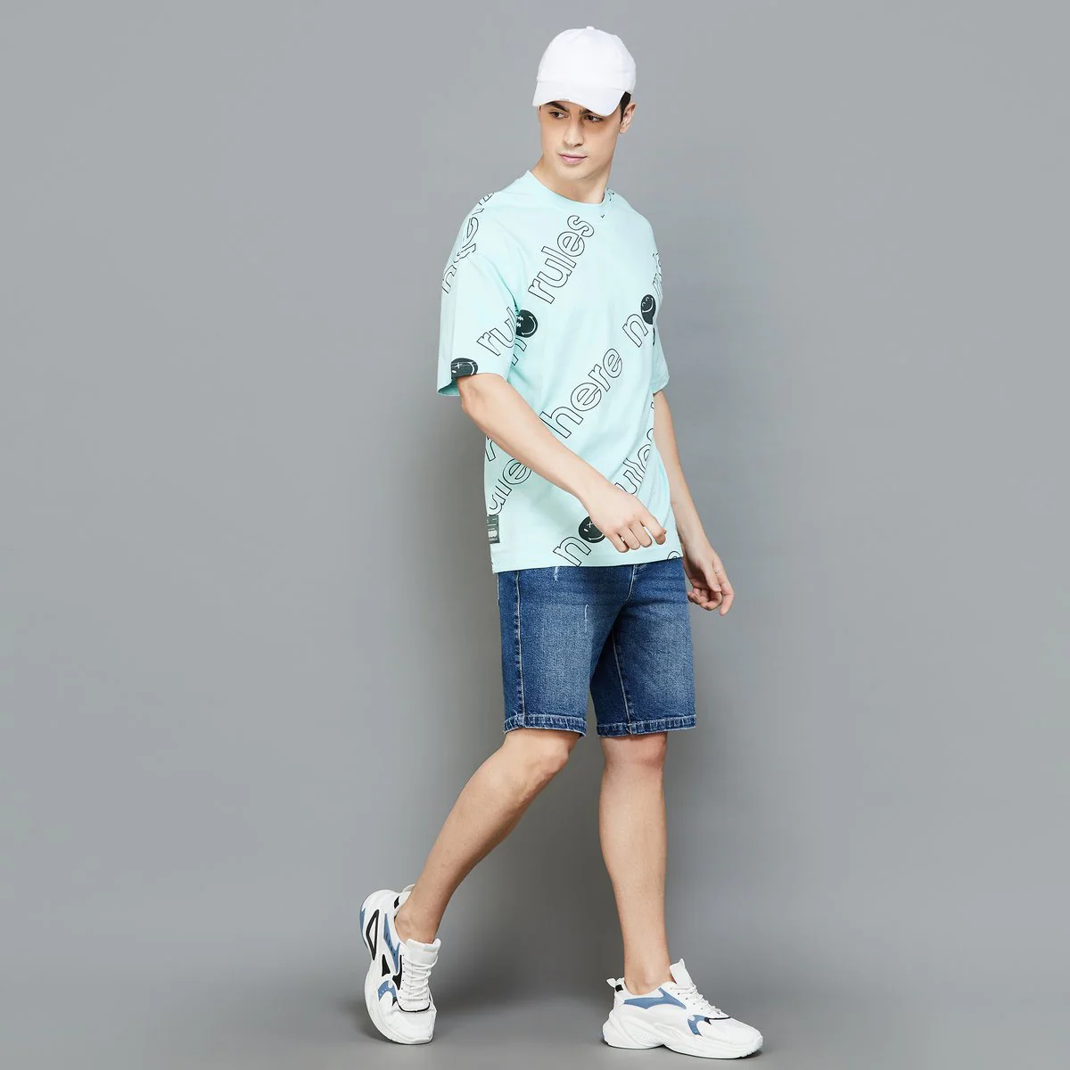 SmileyWorld Typographic Printed Oversized T-Shirt - Image 2