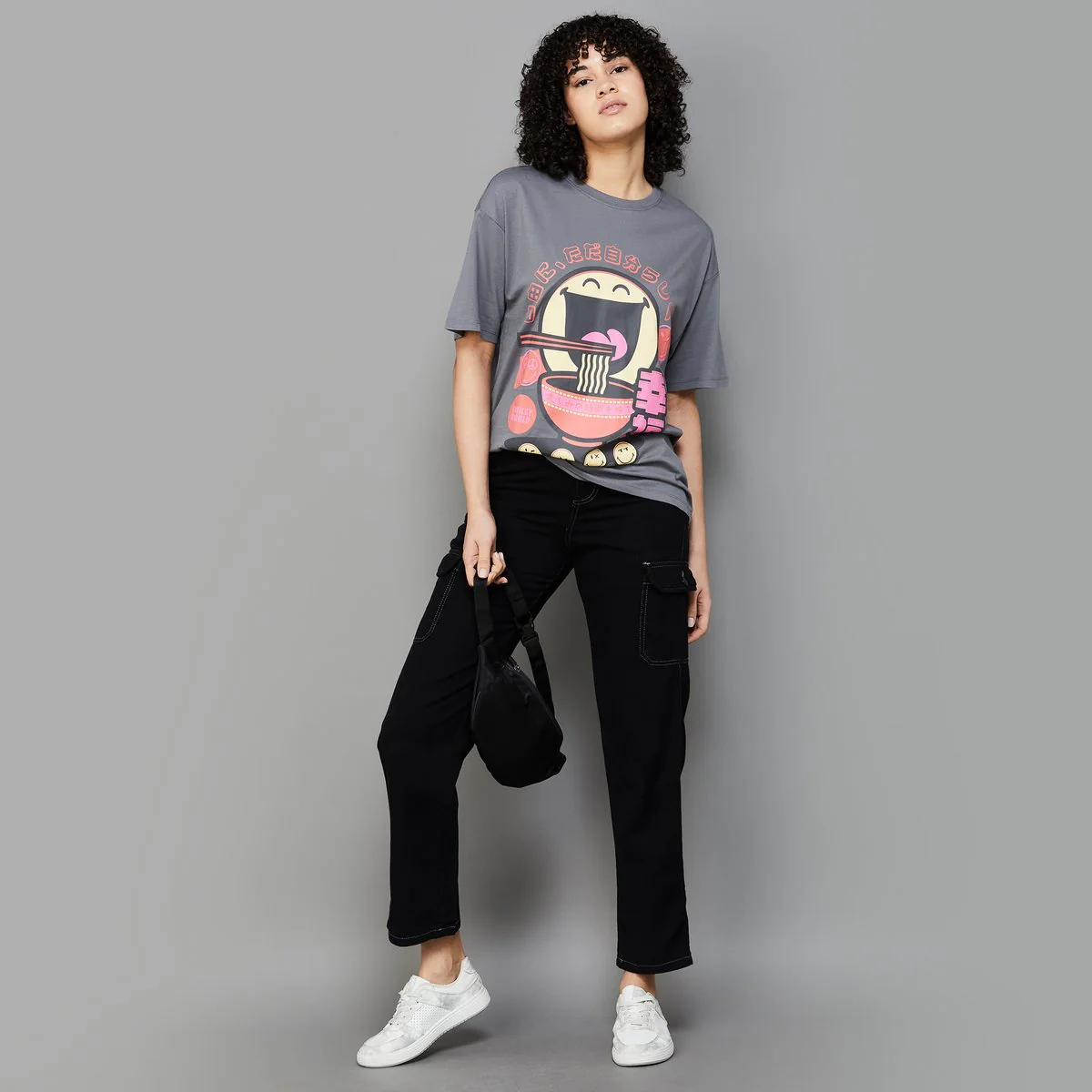 SmileyWorld Women Graphic Print Oversized T-Shirt - Image 2