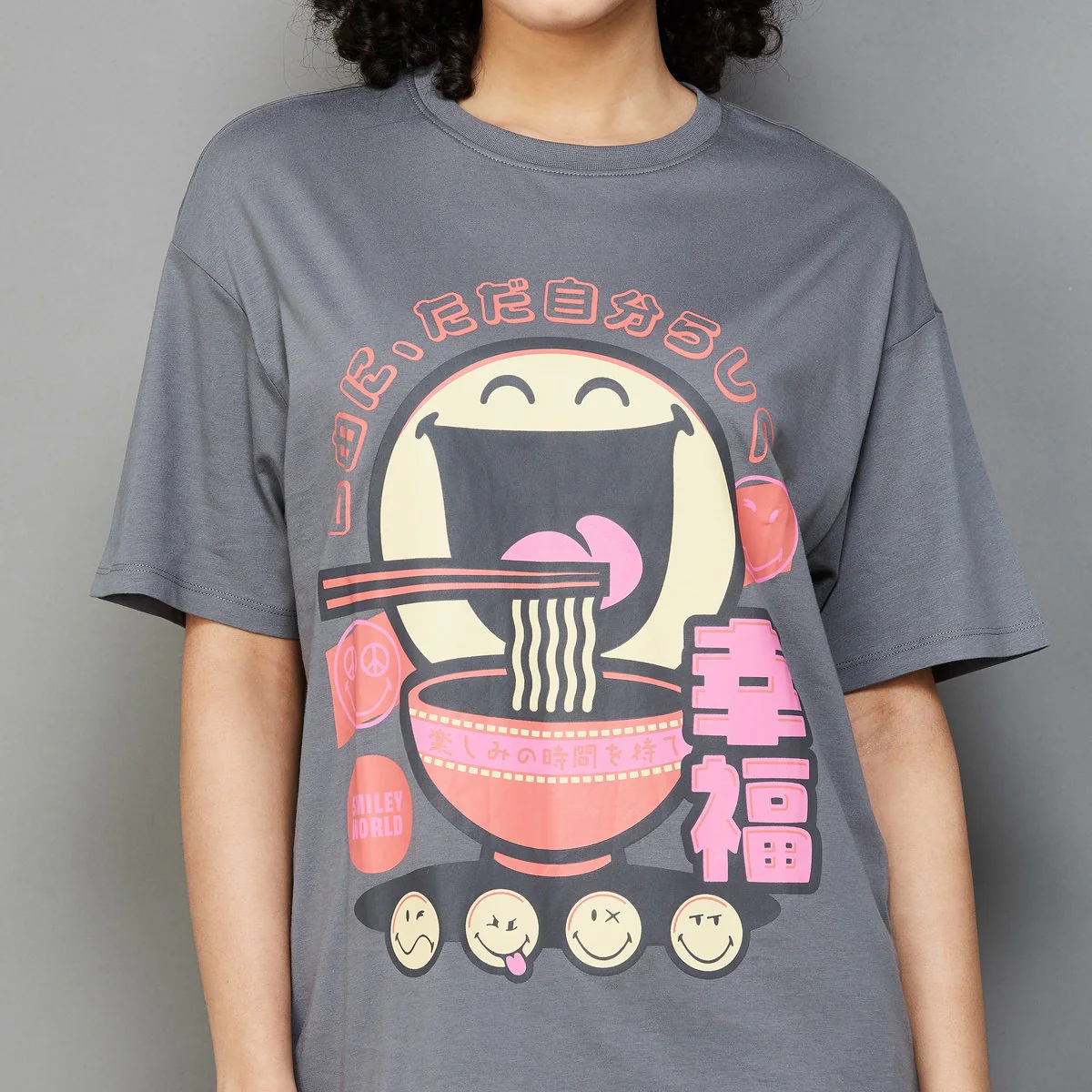 SmileyWorld Women Graphic Print Oversized T-Shirt - Image 4