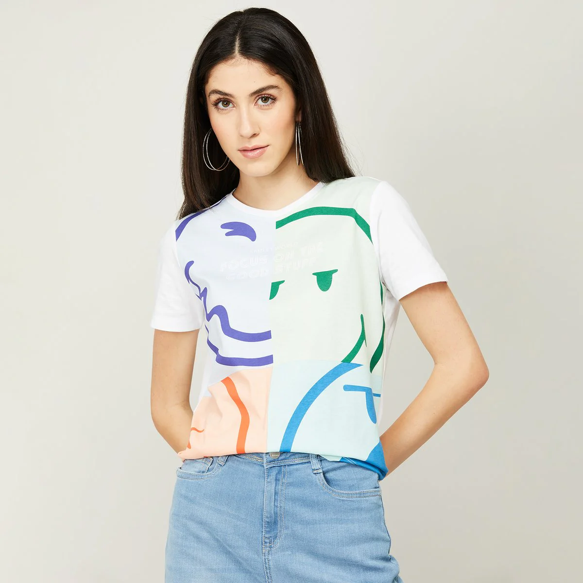 SmileyWorld Women Graphic Print Round Neck T-Shirt