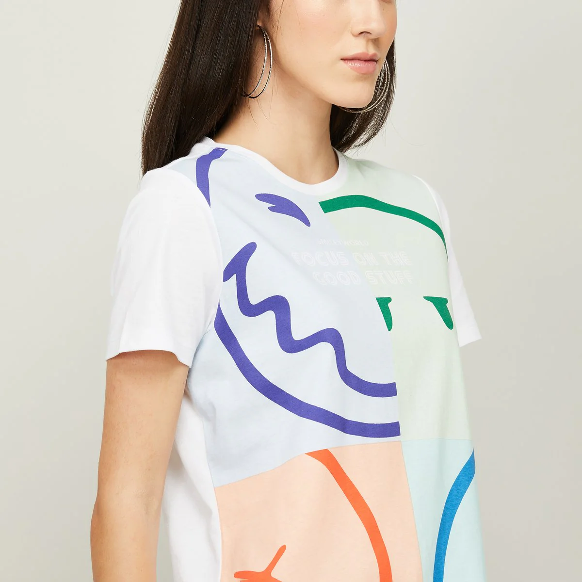 SmileyWorld Women Graphic Print Round Neck T-Shirt - Image 3