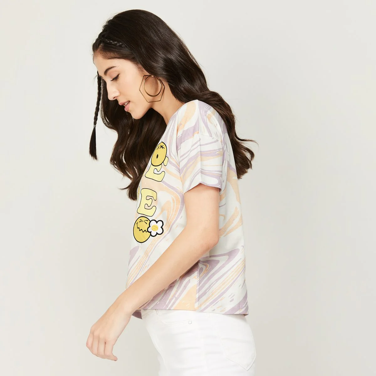 SmileyWorld Women Graphic Printed Round Neck T-Shirt - Image 4