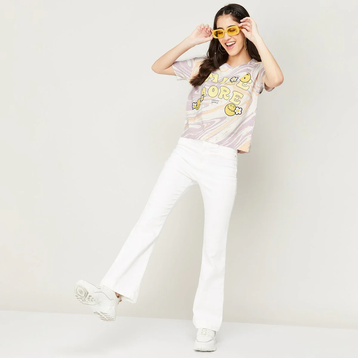 SmileyWorld Women Graphic Printed Round Neck T-Shirt - Image 5