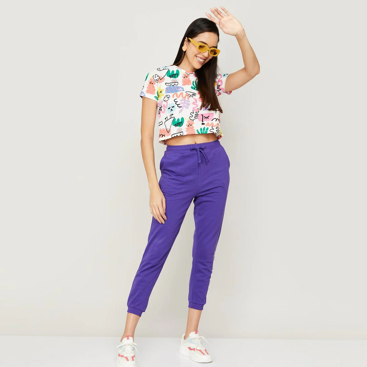SmileyWorld Women Printed Ankle-Length Jogger Trousers
