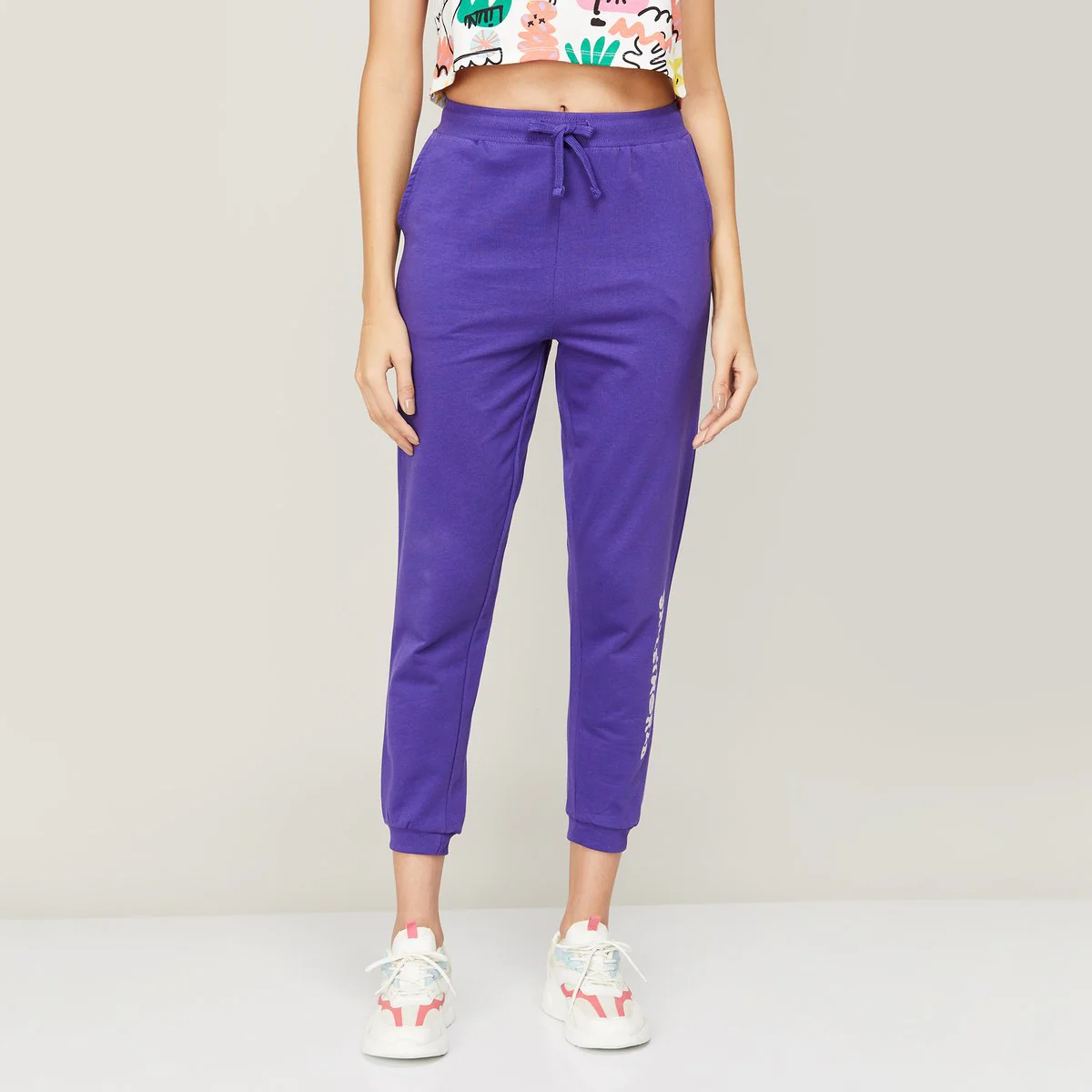 SmileyWorld Women Printed Ankle-Length Jogger Trousers - Image 2