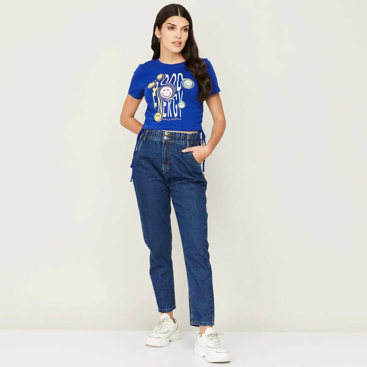 SmileyWorld Women Printed Crew Neck Crop Top - Image 5