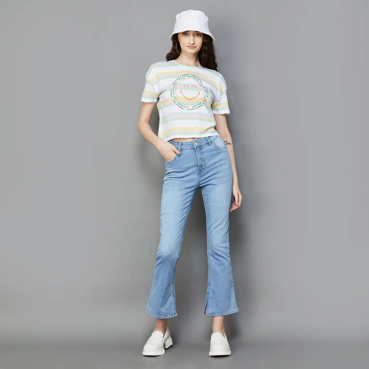 SmileyWorld Women Printed Crop T-Shirt - Image 2