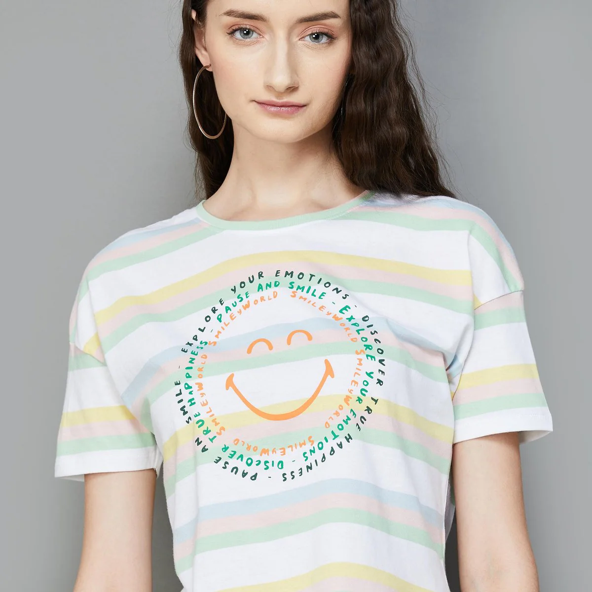 SmileyWorld Women Printed Crop T-Shirt - Image 4