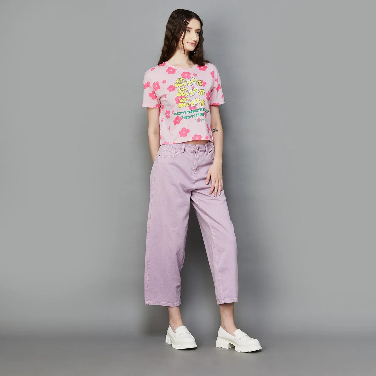 SmileyWorld Women Printed Crop T-Shirt - Image 2