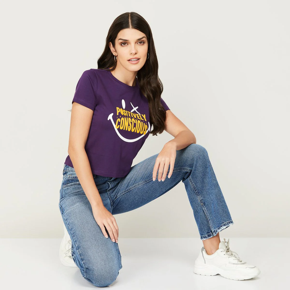 SmileyWorld Women Printed Crop T-Shirt - Image 5