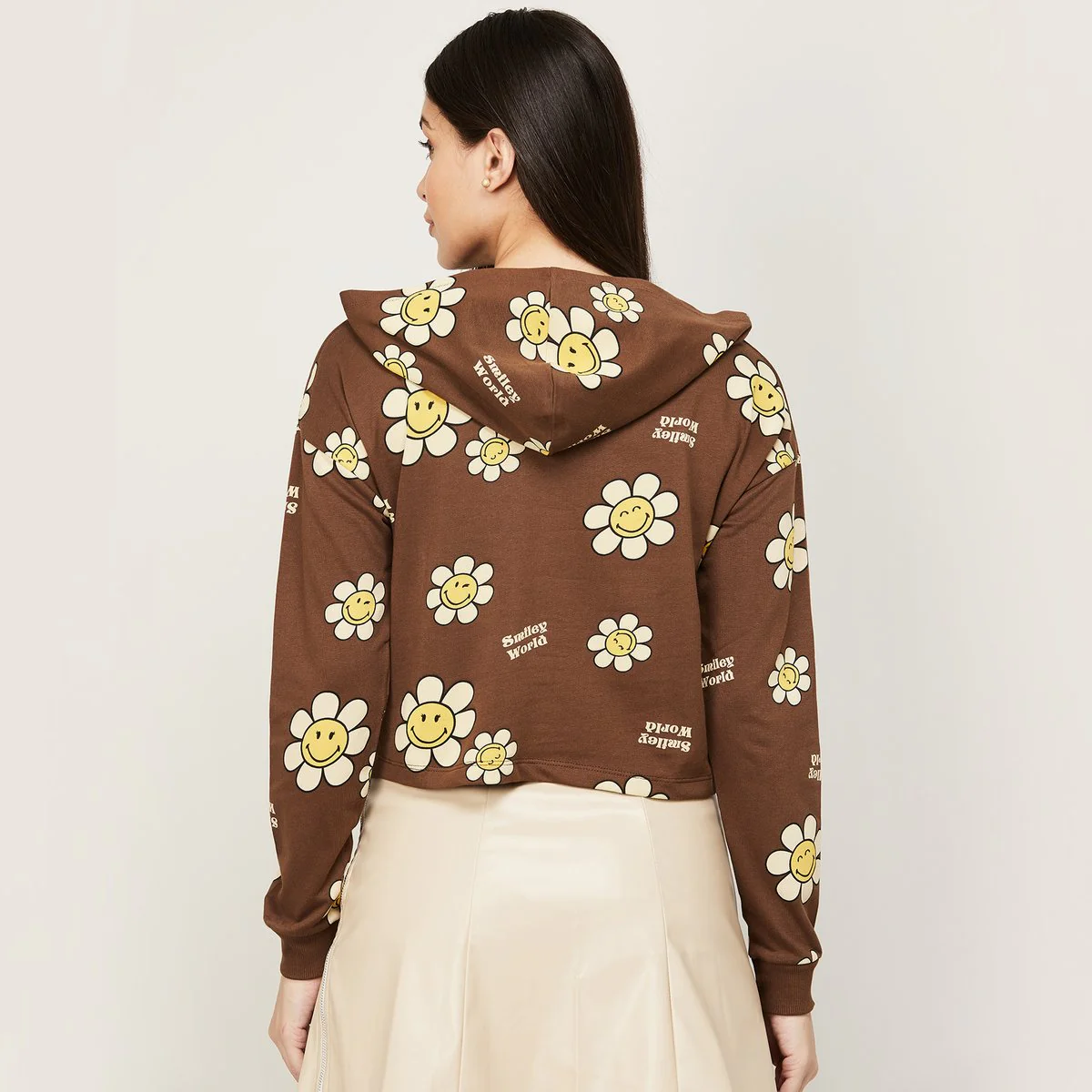 SmileyWorld Women Printed Hooded Sweatshirt - Image 3