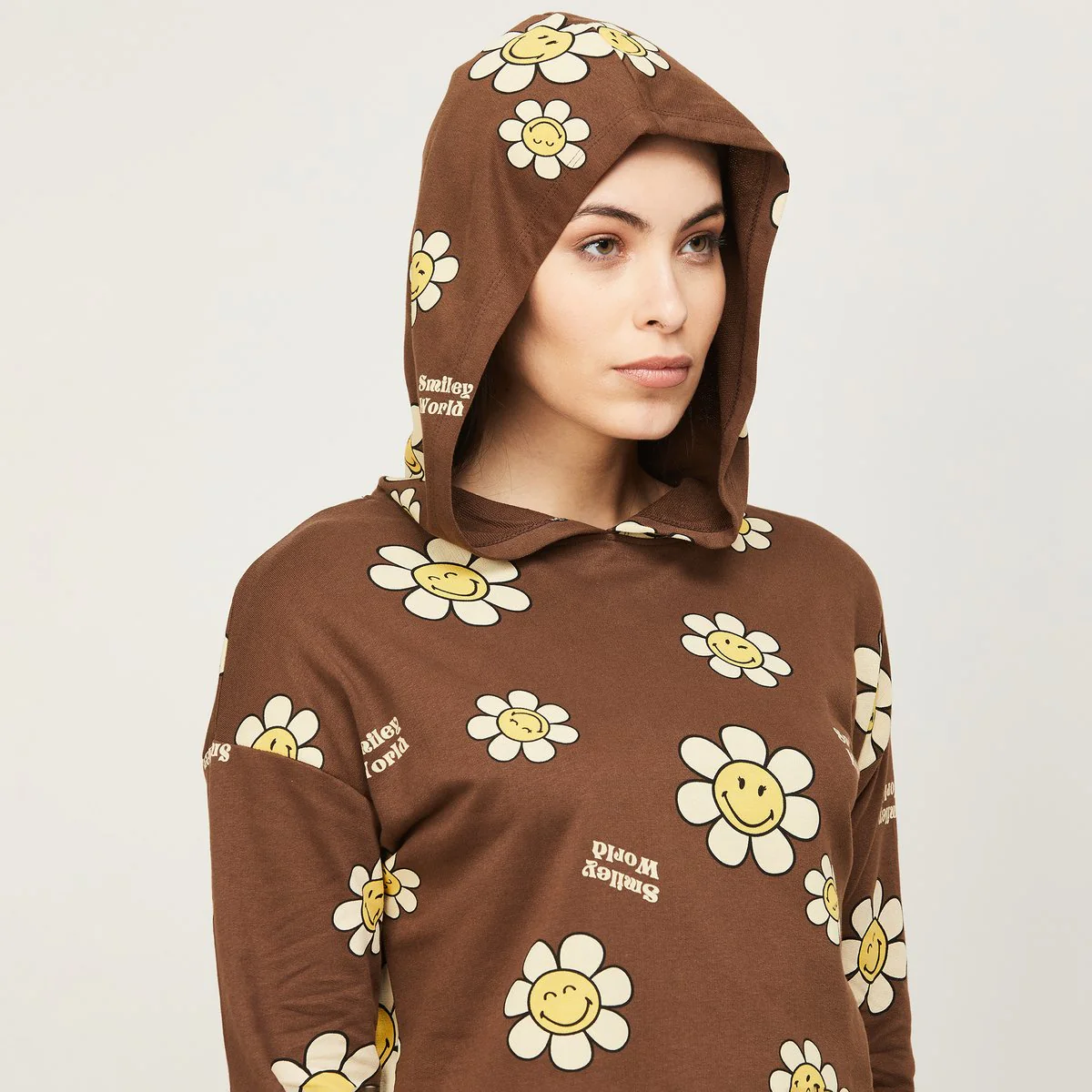 SmileyWorld Women Printed Hooded Sweatshirt - Image 5