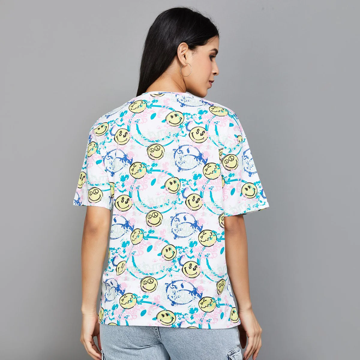 SmileyWorld Women Printed Regular Fit T-Shirt - Image 2