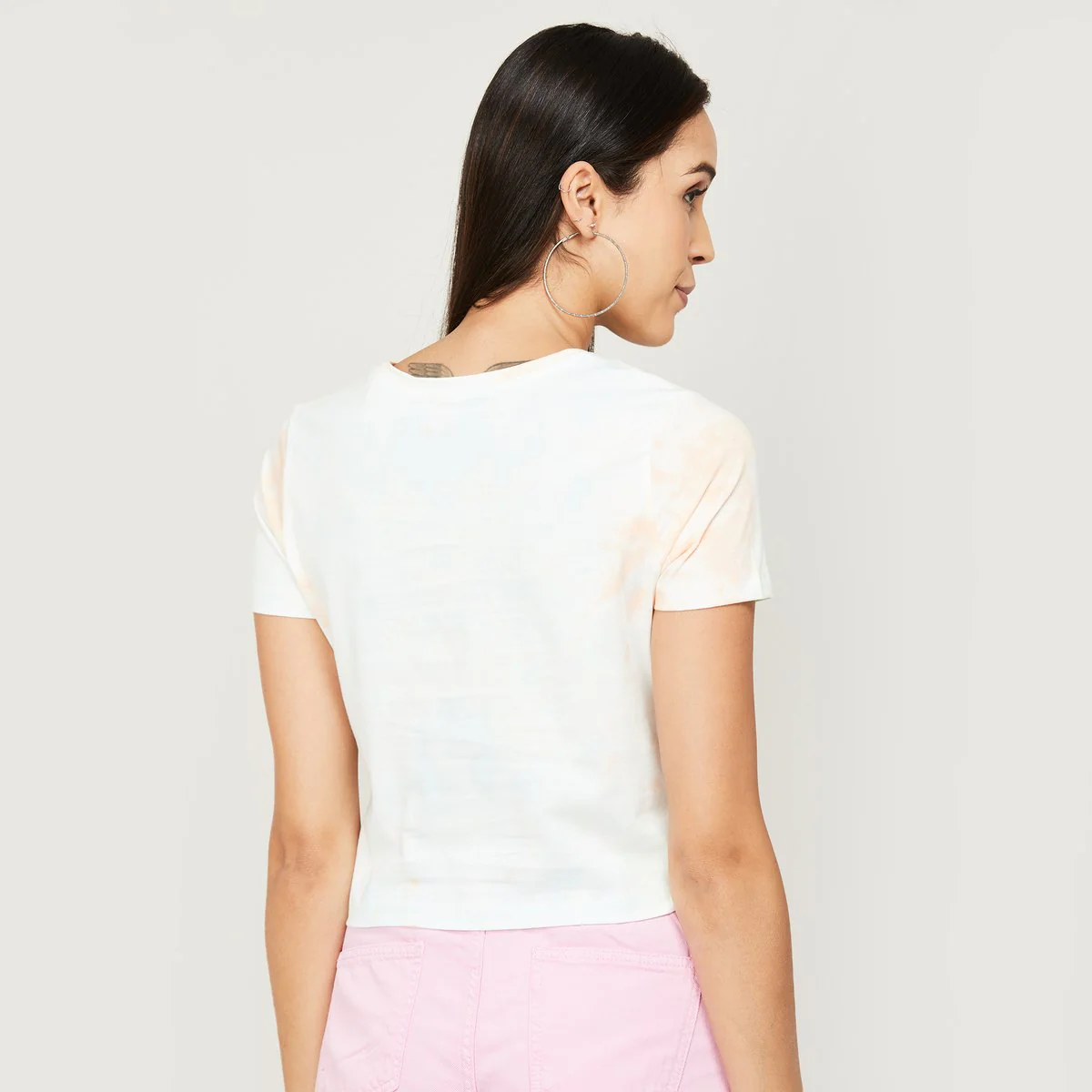 SmileyWorld Women Printed Round Neck Crop T-Shirt - Image 2