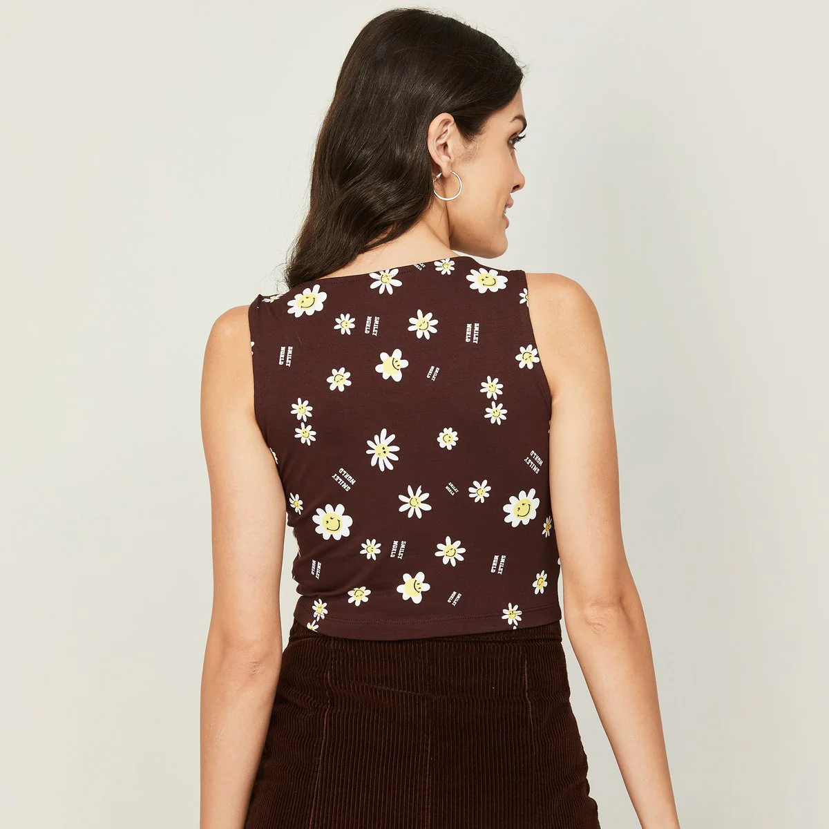 SmileyWorld Women Printed Round Neck Crop Top - Image 4