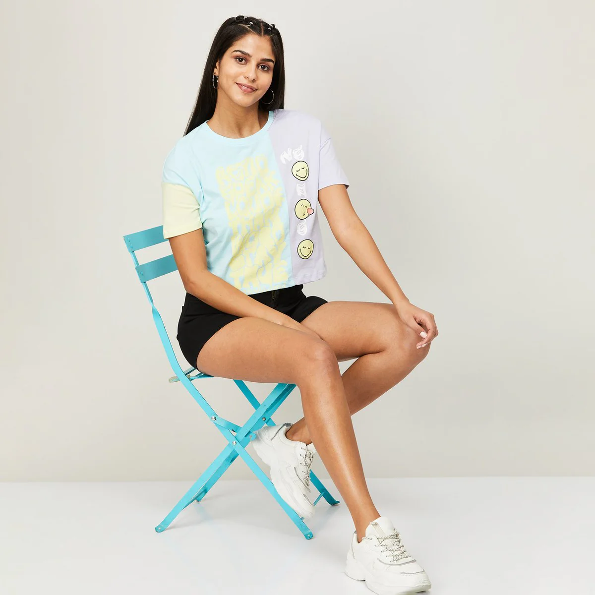 SmileyWorld Women Printed Round Neck Regular Fit T-Shirt - Image 2