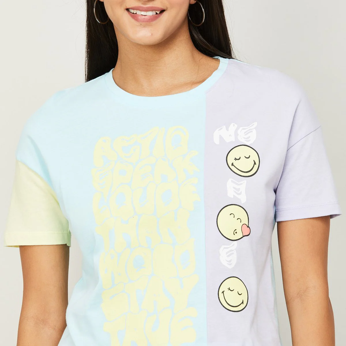 SmileyWorld Women Printed Round Neck Regular Fit T-Shirt - Image 5
