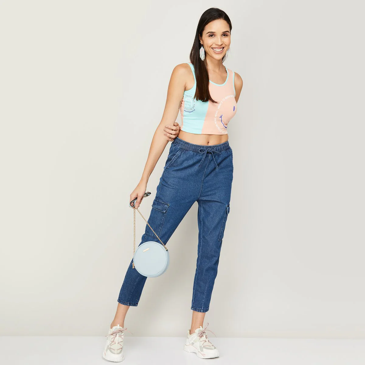 SmileyWorld Women Printed Sleeveless Crop Top - Image 2