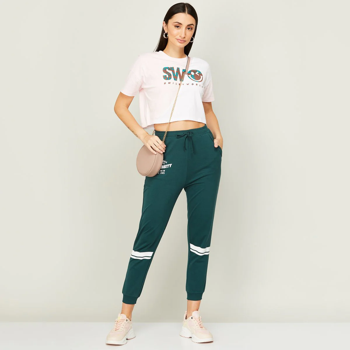 SmileyWorld Women Typographic Printed Crew Neck T-Shirt - Image 2