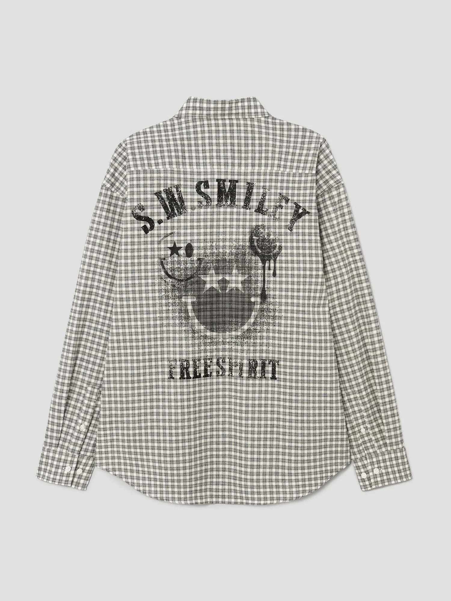 SWSMILEY® Printed Check Shirt - White - Image 8